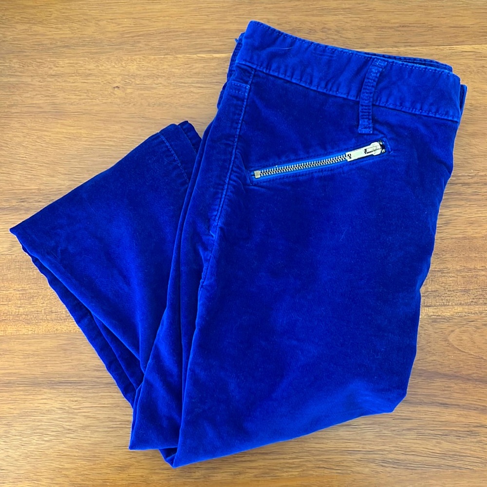 Gap Blue Velvet Skinny Cropped Pants